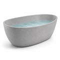 Freistehende ovale Badewanne aus Mineralwerkstoff, Grau, 170 × 80 × 58 cm