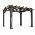 Pergola mit transparentem Dach, 500 × 350 × 270 cm, Anthrazit, Braun und Transparent
